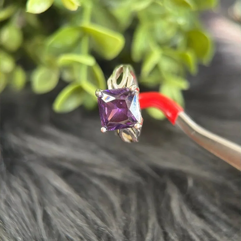 Princess Cut Amethyst Silver 925‎ Ring